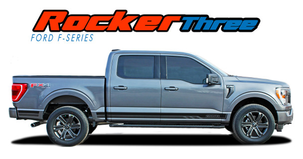 F-150 ROCKER THREE Lower Door Rocker Panel Stripes Vinyl Graphic Decals Kit : Ford F-Series F-150 Vinyl Graphics Decals Stripes Kit