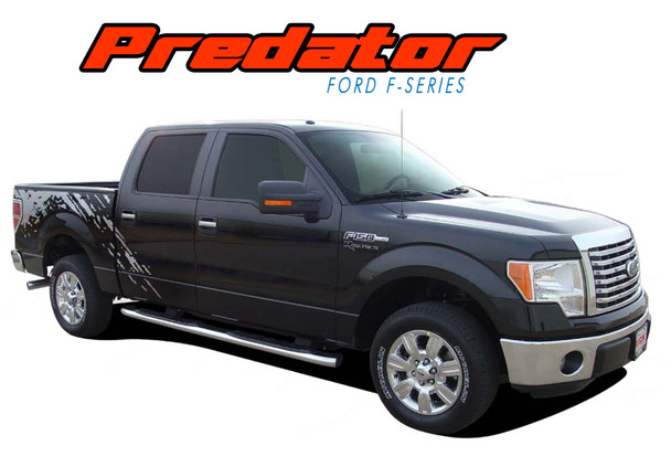 PREDATOR Raptor Style Mudslinger Rear Truck Bed Vinyl Graphics Decals Stripe Kit : Ford F-Series F-150 Vinyl Graphics Decals Stripes Kit