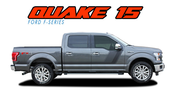 QUAKE 15 PACKAGE Hockey Stripe Tremor FX Appearance Style Side Doors and Hood Vinyl Graphics Decals Striping Kit : Ford F-Series F-150 Vinyl Graphics Decals Stripes Kit