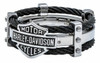 Harley-Davidson® Men's Ring, Bar & Shield Logo Double Steel Cable Band