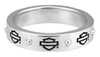 Harley-Davidson® Women's Bar & Shield Outline Band Stackable Ring, Silver HDR0497