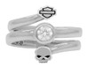 Harley-Davidson® Women's B&S Skull Split Twist Ring, Sterling Silver HDR0427