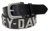 Harley-Davidson® Men's Belt, Metal H-D Font, Black Leather Belt HDMBT10636