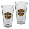 Harley-Davidson® Core Bar & Shield Logo Pint Glass Set - 16 oz