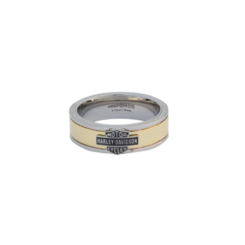 Men's Stainless Steel Gold Tone & Steel B&S Band Ring