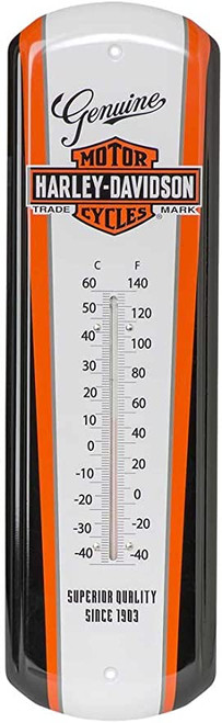 Harley-Davidson Nostalgic Bar & Shield Tin Thermometer, 5 x 17 inch HDL-10089