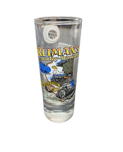 Reiman's Harley Davidson Custom Shot Glass Roger Reiman - SGCUS00LG