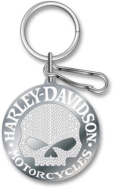 Plasticolor Harley-Davidson Studded Silver Harley Skull Key Chain