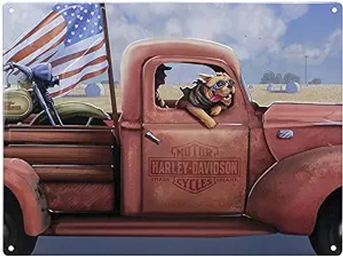 Harley-Davidson Embossed Tin Sign, Joyride Dog, 15.75 x 12 inches HDL-15554