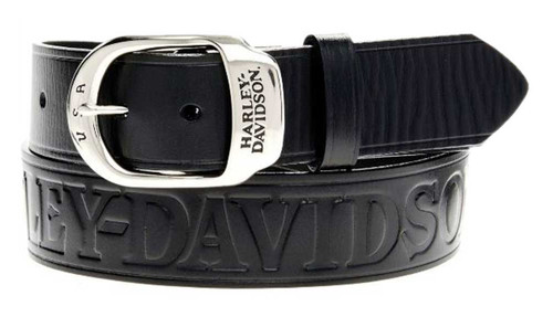 Harley-Davidson® Men's Slide Over Belt Black Leather HDMBT10588