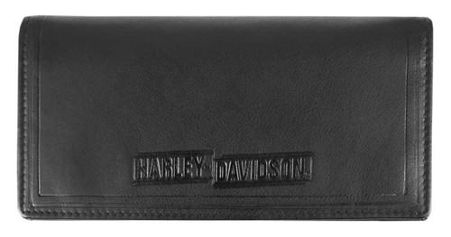 Harley-Davidson® Mens Drag Race Bi-Fold Trucker Leather Wallet w/ RFID HDMWA11676