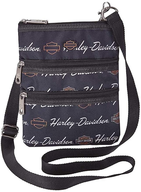 Harley-Davidson® Women's X-Body Crossbody Sling Purse
Made of strong water resistant polyester
Adjustable and detachable strap
Two secure front zippered pocket and top zippered pocket
Size: 7.75" L x 9.5" H