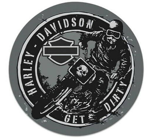 Harley-Davidson® Black & Gray Get Dirty Embossed Tin Sign