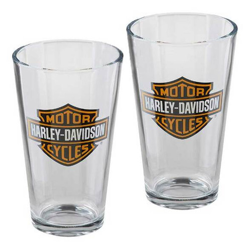 Harley-Davidson® Core Bar & Shield Logo Pint Glass Set - 16 oz