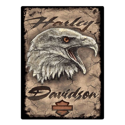 Harley-Davidson Rugged Eagle Card Embossed Tin Sign, 12.5 x 17 inches 2011391, Harley Davidson