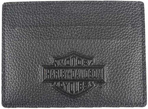 Harley-Davidson Men's B&S Embossed Front Pocket Leather Wallet