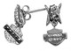 Harley-Davidson® Women's Bling Barb Wire Post Earrings, Sterling Silver HDE0530