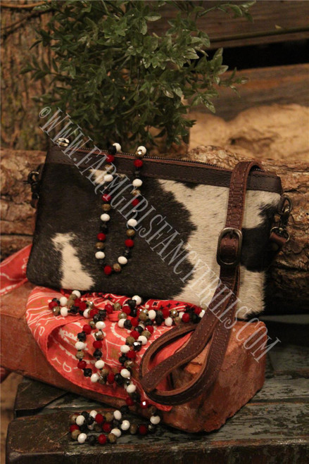 Hide Bag with Leather Accents, Farm Girls Fancy Frills