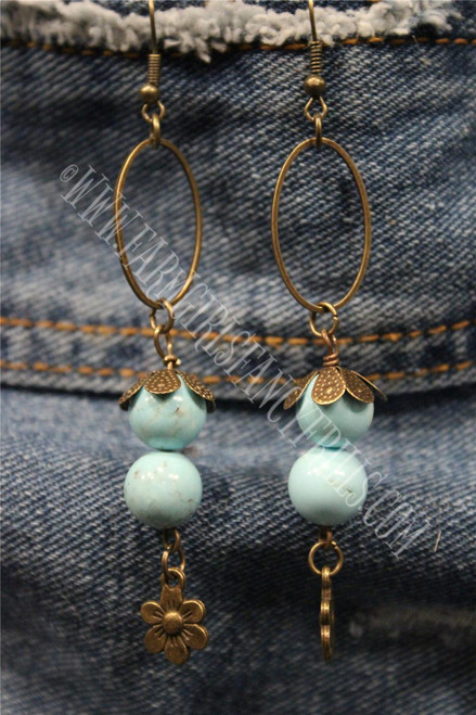 Farm Girls Bursting Robin Egg Blue Earrings