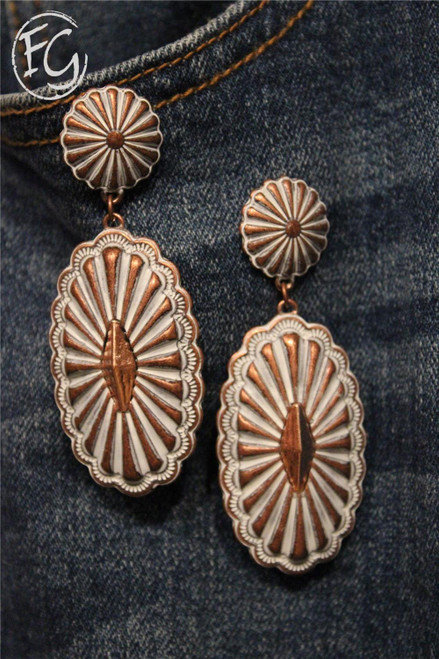 copper Earrings, Farm Girls Fancy Frills