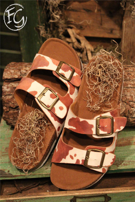 Cow Print Sandals, Women's Sandals