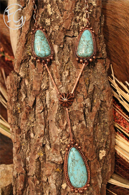 Statement Maker Copper Turquoise Necklace