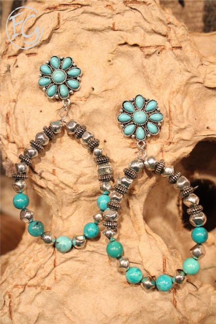 Dancing Turquoise & Silver Earrings