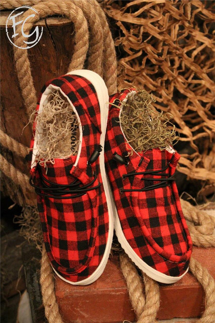 red plaid loafers, farm girls fancy frills