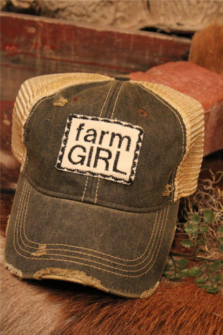 Farm Girl Black Ball Cap