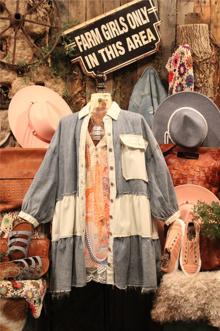 Dreamy Denim And Ivory Dress Or Jacket