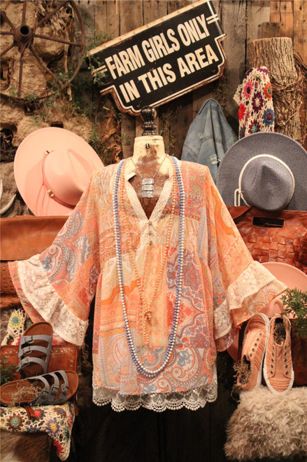 Sun And Waves Coral Tunic Top