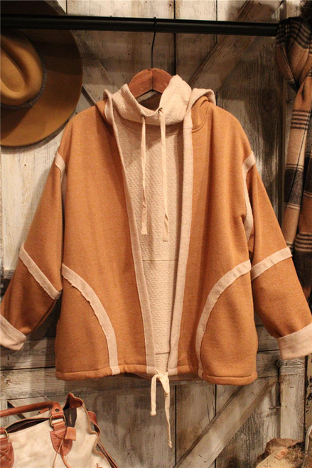 Stroll Along Tan Hooded Jacket