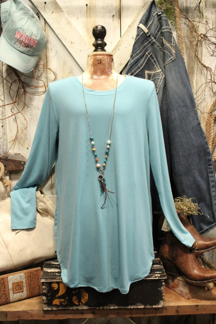 Best In Basics Dusty Teal Tunic Top