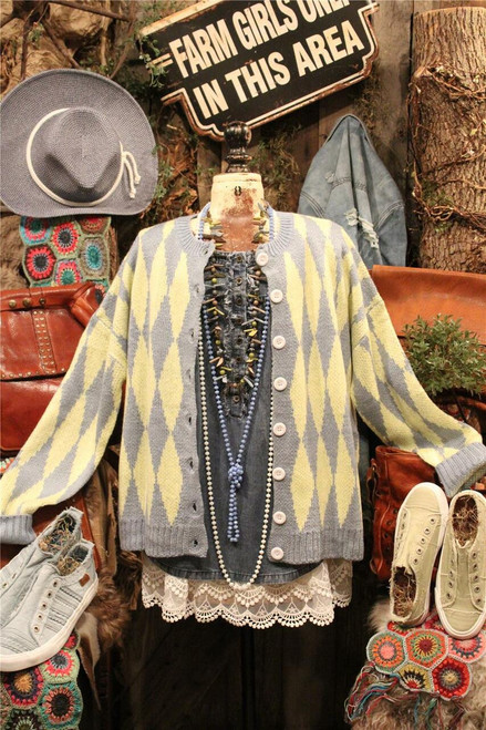 Diamond Diva Blue Sweater Cardigan