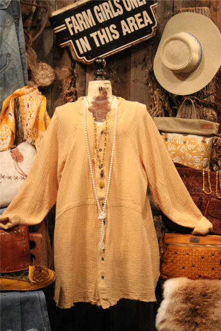 Ponder Thoughts Mustard Tunic Top