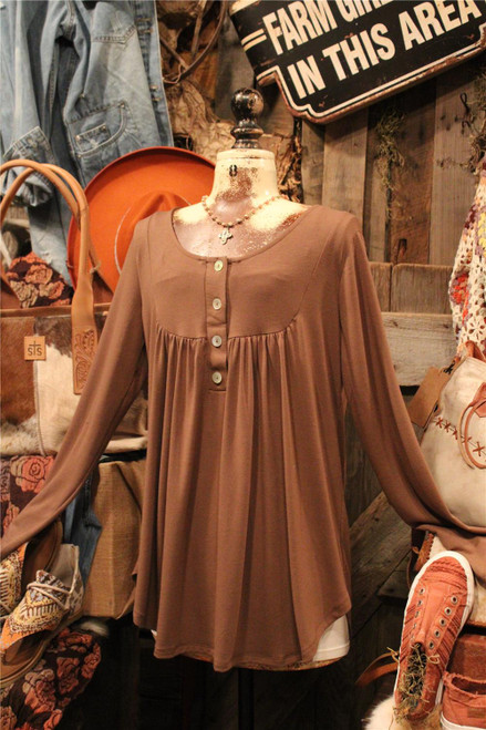 Trendy Mocha Tunic Top