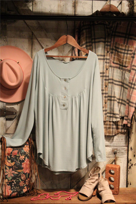 Trendy Light Green Tunic Top