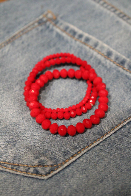 Sparkle And Shine Cherry Red Bracelet Set