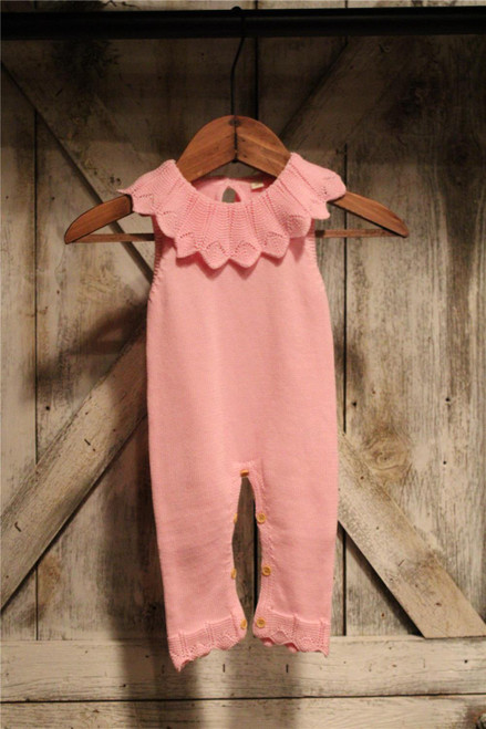 Nicely Knit Pink Baby Romper