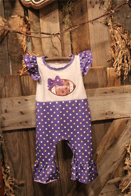 Touchdown Purple Baby Romper