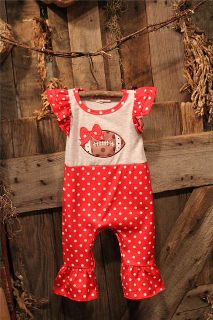 Touchdown Red Baby Romper