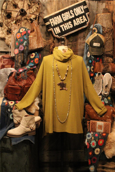 Daydreamer Olive Mustard Tunic Top