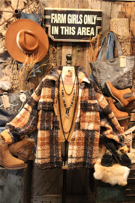 Cabin View Brown Plaid Jacket