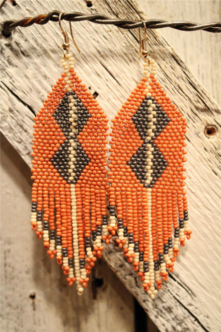 Waving Banner Rust Earrings