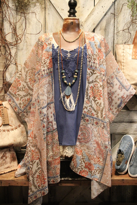 Seaside Coral Kimono