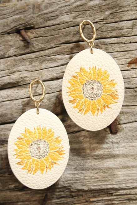 Petals and Sun Sunflower Earrings 