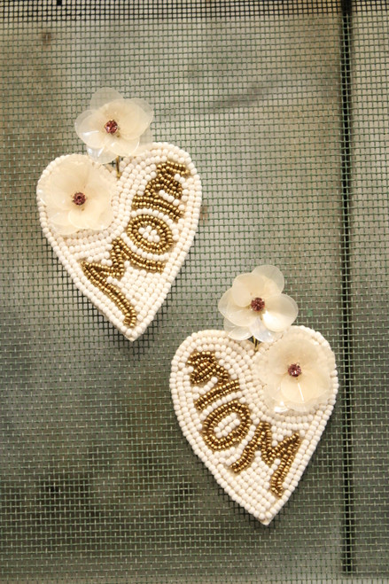 Mom Cream Earrings