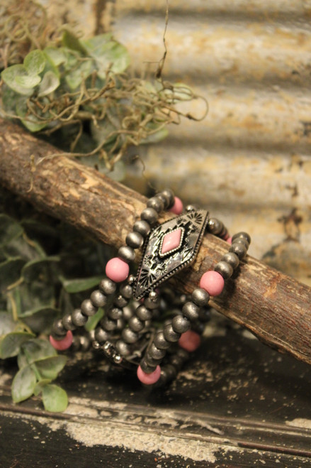 Navajo Pearl Pink Bracelet Set