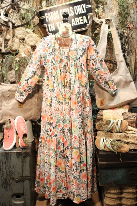 Roses and Twigs Maxi Dress  
