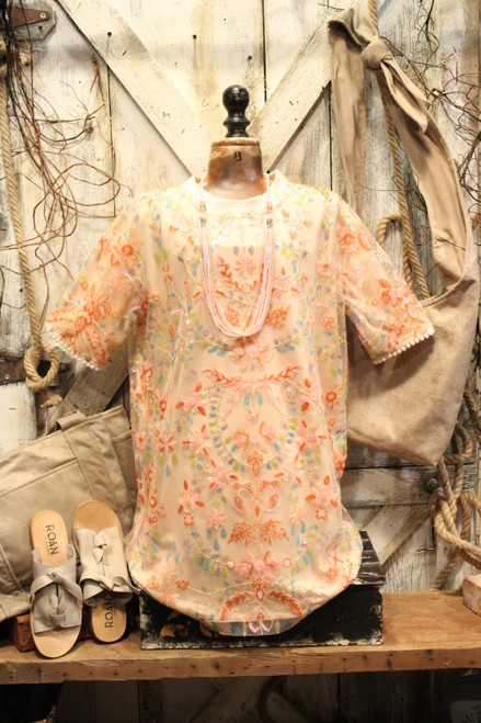 Glitz and Glam Peach Blouse  